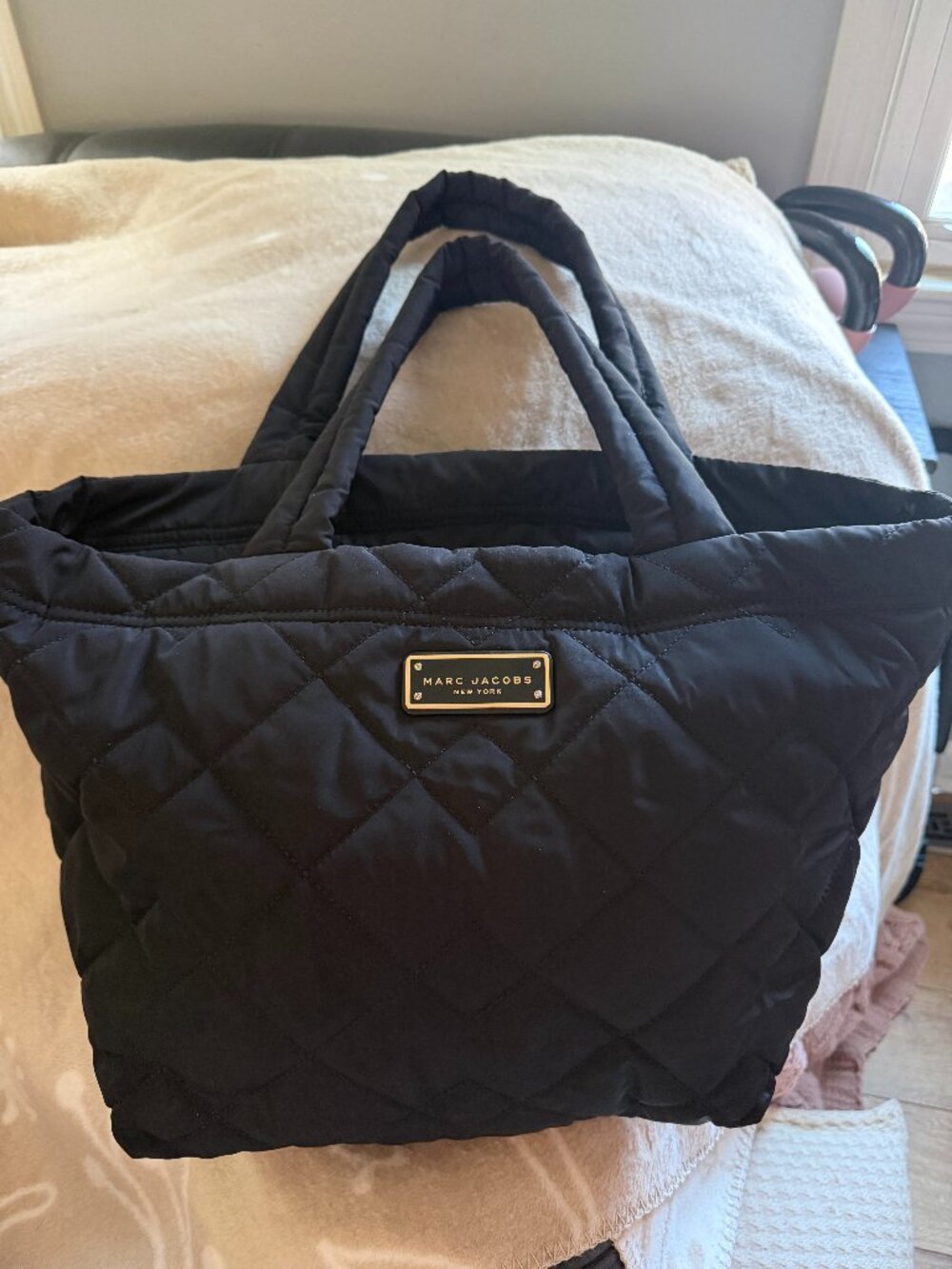Marc Jacobs Black Quilted Nylon Tote Bag